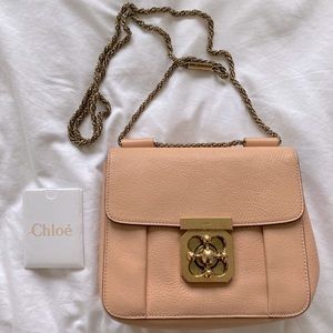 Chloe Elsie bag small crossbody light peach w card